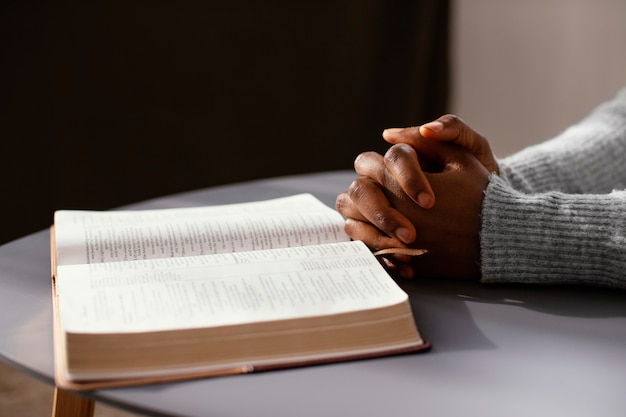 Woman praying for her loved ones