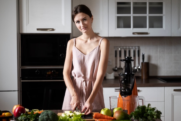 Woman preparing her juice recipe