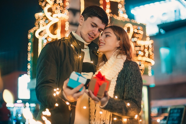 Woman receives a gift from her boyfriend