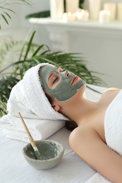 Woman receiving a beauty treatment for skin care