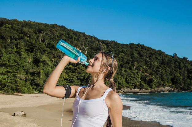 Woman recovering after training