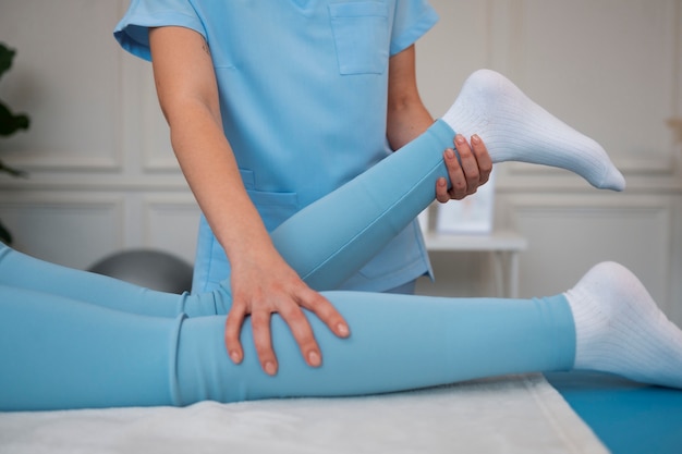 Woman in a rehabilitation center getting treatment