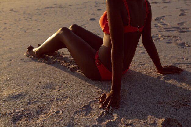 Woman relaxing on the beach