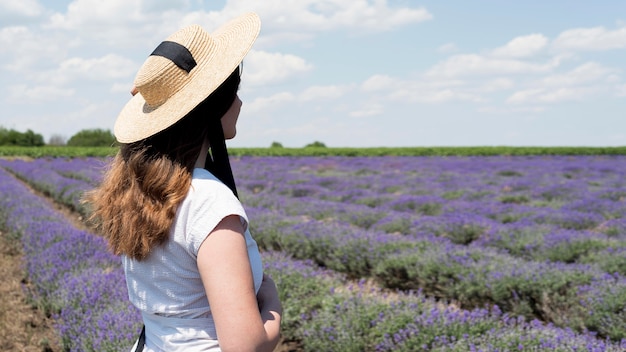 Woman relaxing and ejoying nature