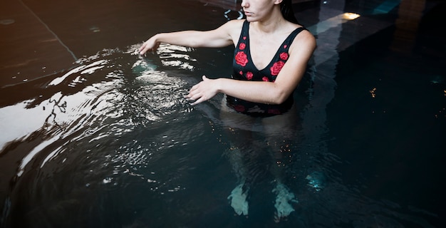 Woman relaxing in spa