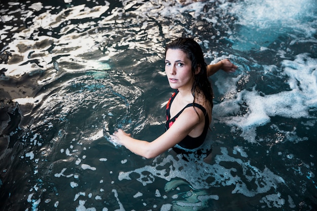 Woman relaxing in spa