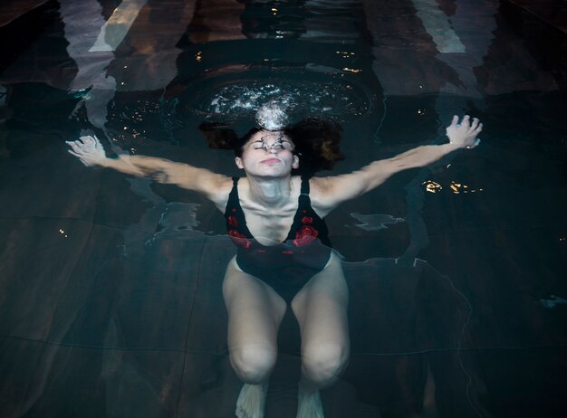 Woman relaxing in spa