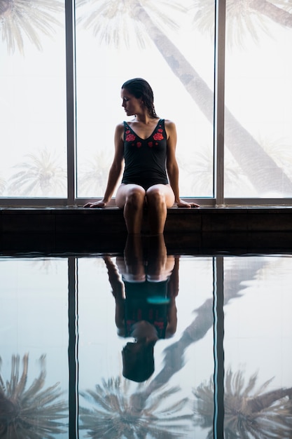 Woman relaxing in spa