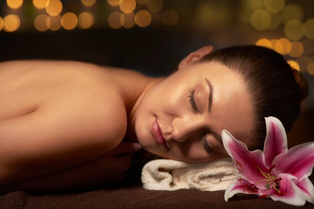 Woman relaxing in the spa