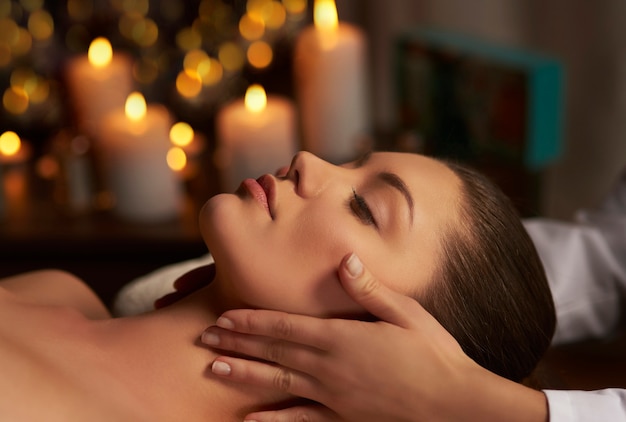 Woman relaxing in the spa