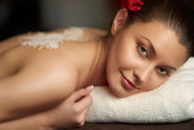 Woman relaxing in the spa