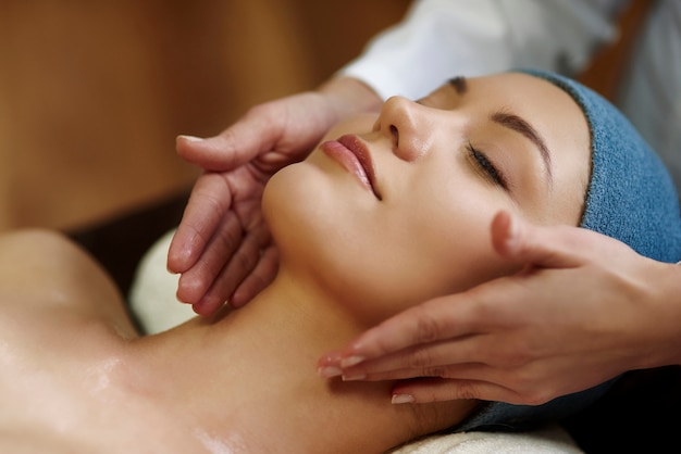 Woman relaxing in the spa