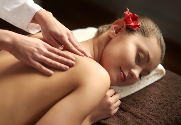 Woman relaxing in the spa