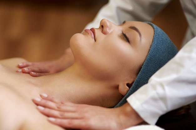 Woman relaxing in the spa