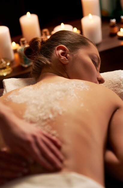 Woman relaxing in the spa