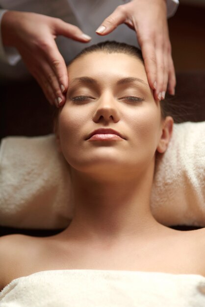 Woman relaxing in the spa