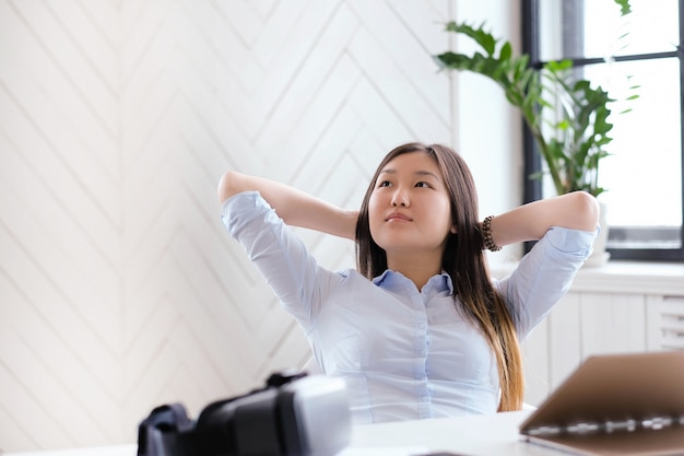 Woman resting at the office