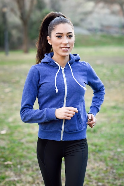 Woman running outdoors in the park