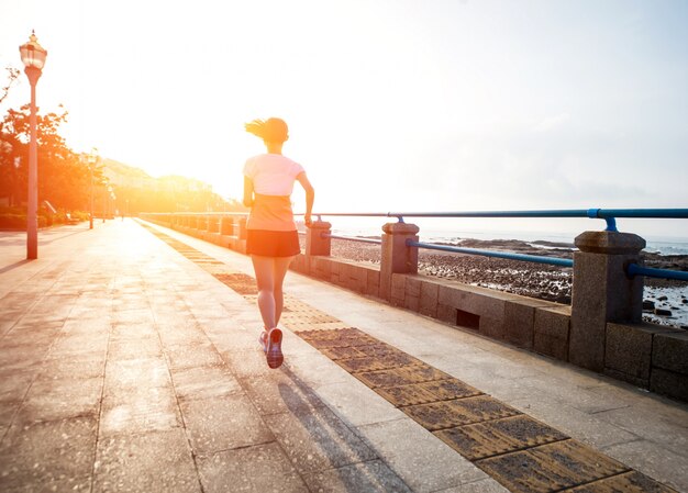 Woman running quickly