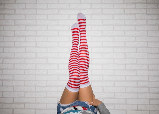 Woman's legs in stockings 