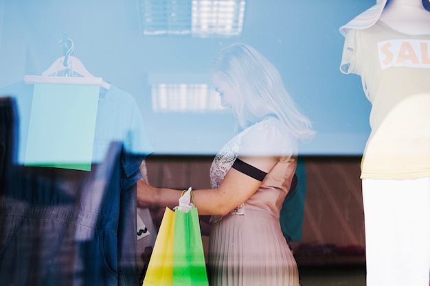 Woman searching fornew clothes