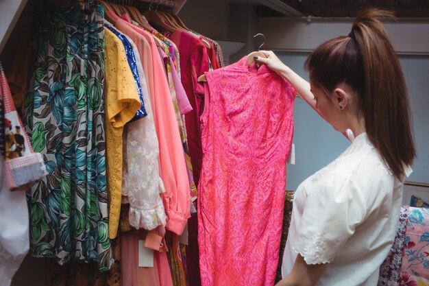 Woman selecting a clothes