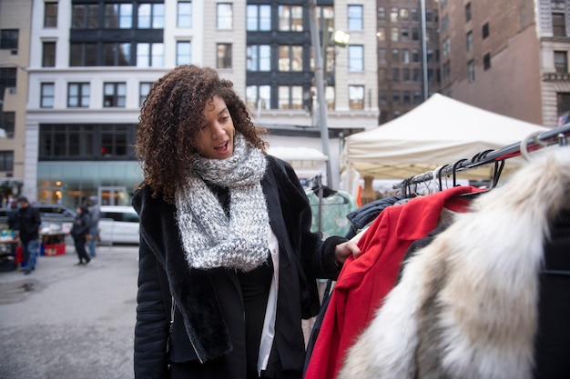 Woman shopping in the city