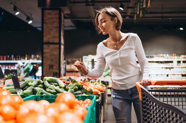 Женщина, покупки в продуктовом магазине