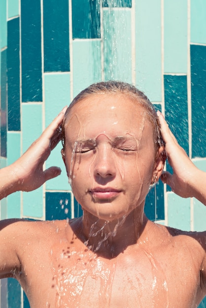 Woman in shower