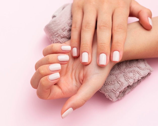 Woman showing her beautiful nails