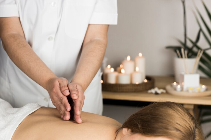 Free Photo woman in spa center