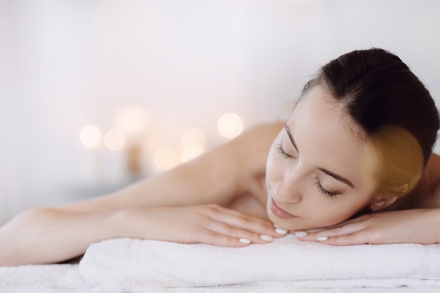 Woman in spa salon