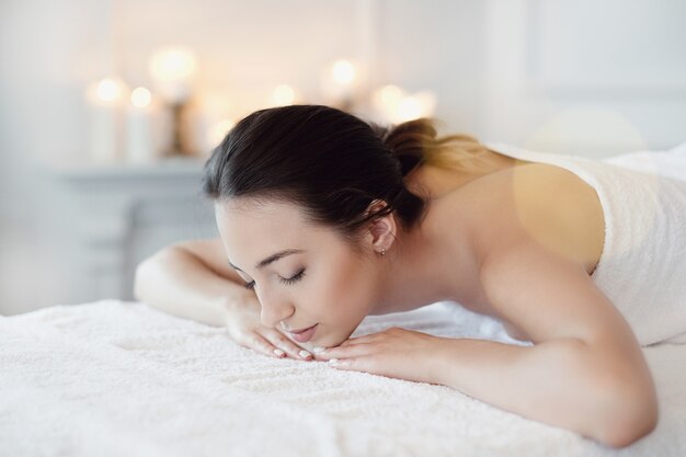 Woman in spa salon