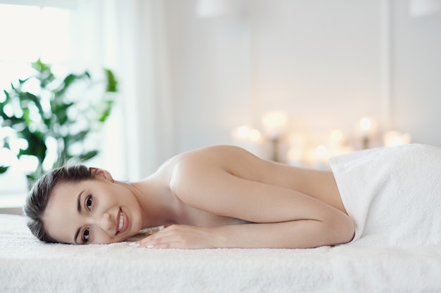 Woman in spa salon