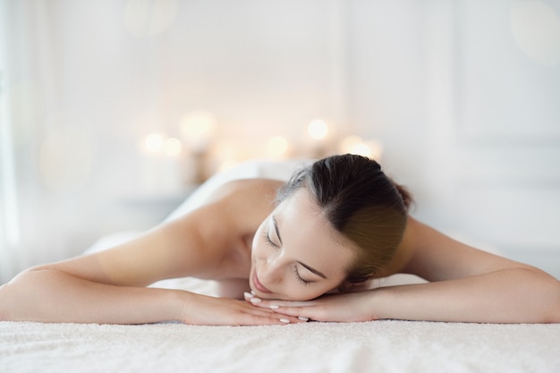 Woman in spa salon