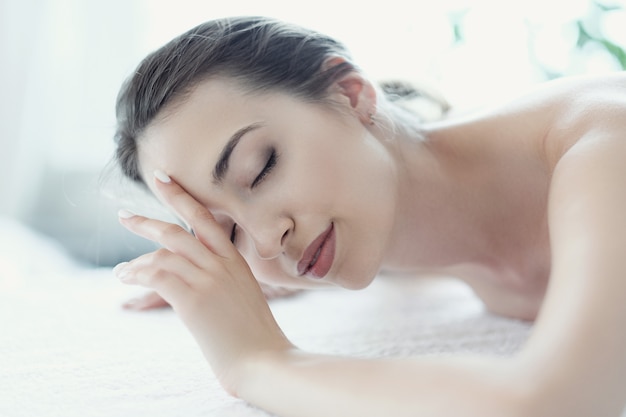 Woman in spa salon