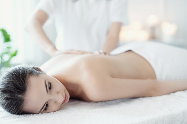 Woman in spa salon