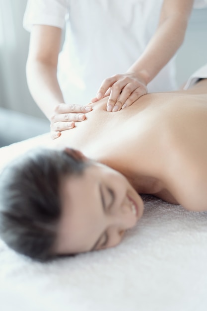 Woman in spa salon