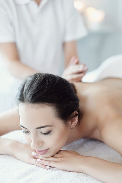 Woman in spa salon