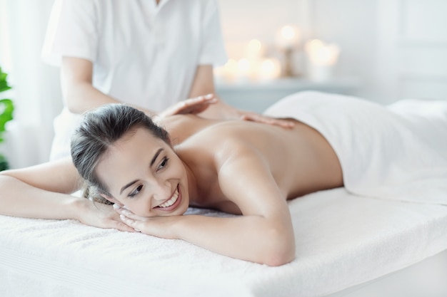 Woman in spa salon