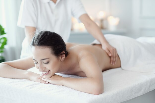 Woman in spa salon