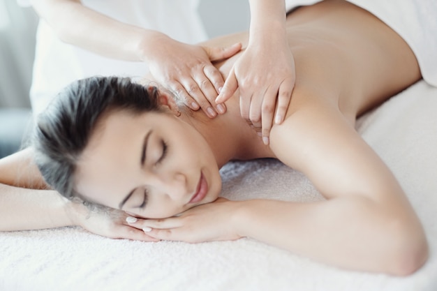 Woman in spa salon