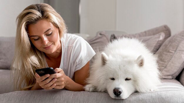 woman spending time with her dor