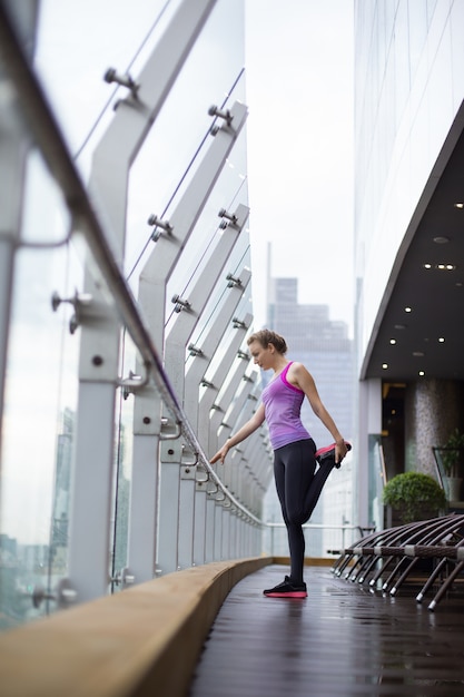 Woman stretching the quadriceps