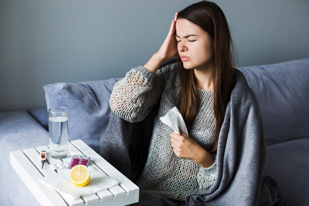 Woman suffering from pain