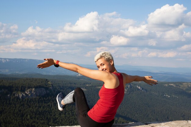 Woman taking a break from running