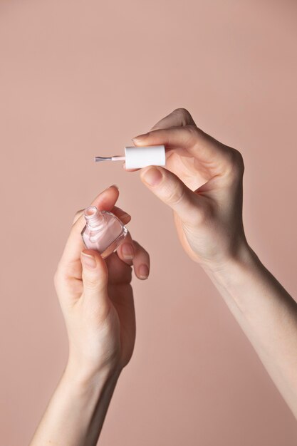 Woman taking care of her nails