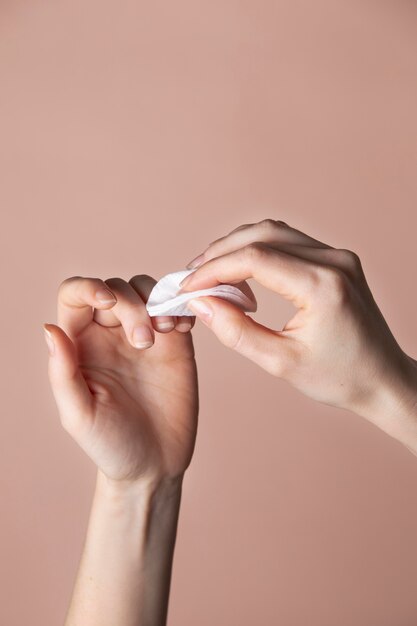 Woman taking care of her nails