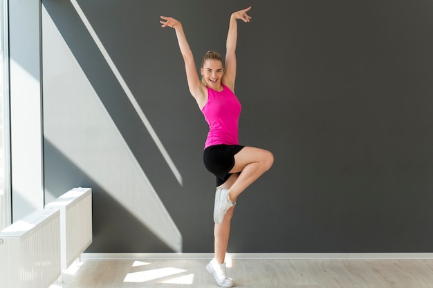 Woman taking part in zumba class