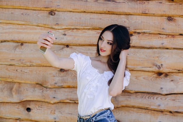 Woman taking a photo of herself